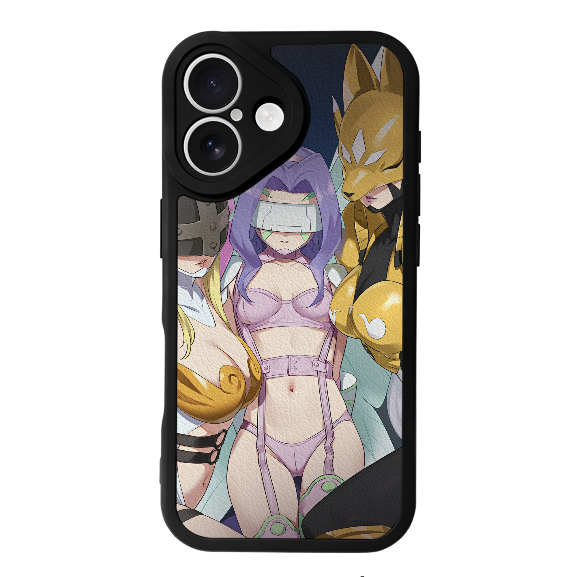 （画像用） Digimon デジタルモンスター/デジモン 【iPhone 16シリーズ対応】シリコンスマホケース（レザー調） 材質：シリコン